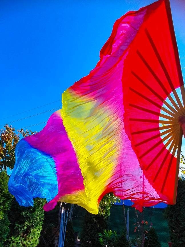 Pair silk fans 1.8 m