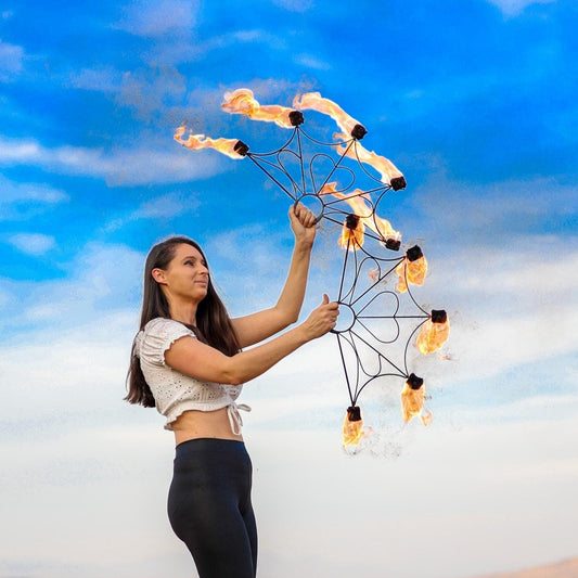 fire fans with heart