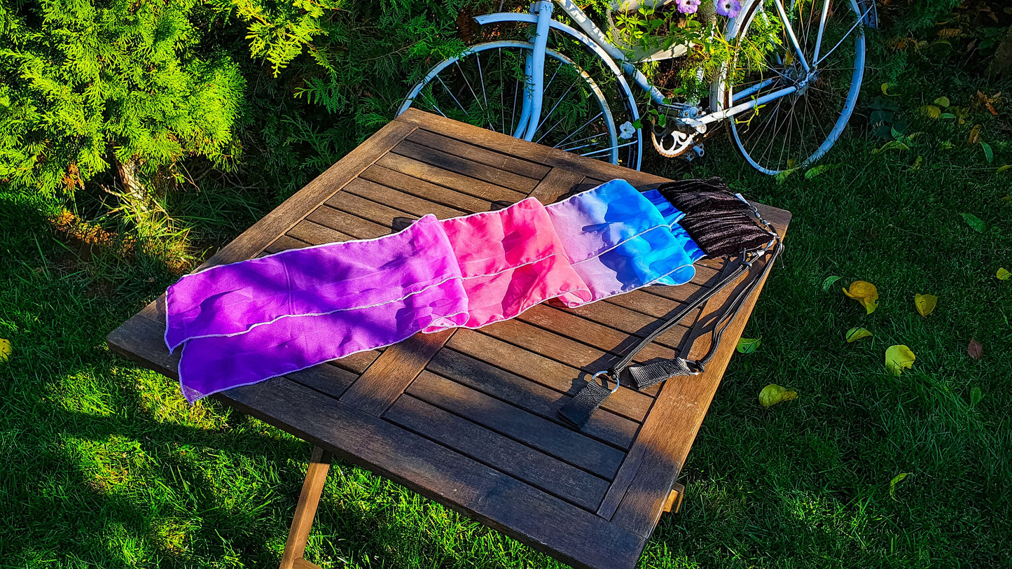 Wind Poi ribbon fabric training spinning and dancing fabric poi