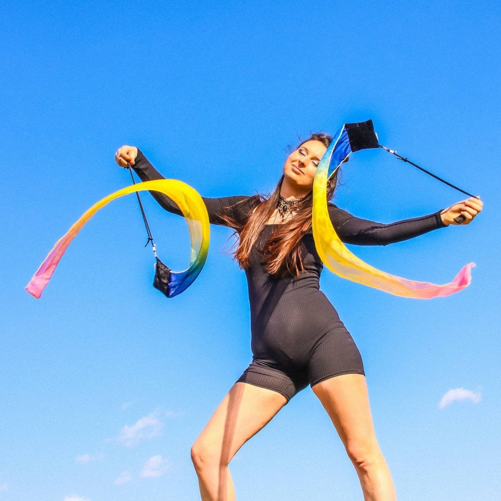 Wind Poi ribbon fabric training spinning and dancing fabric poi – The ...